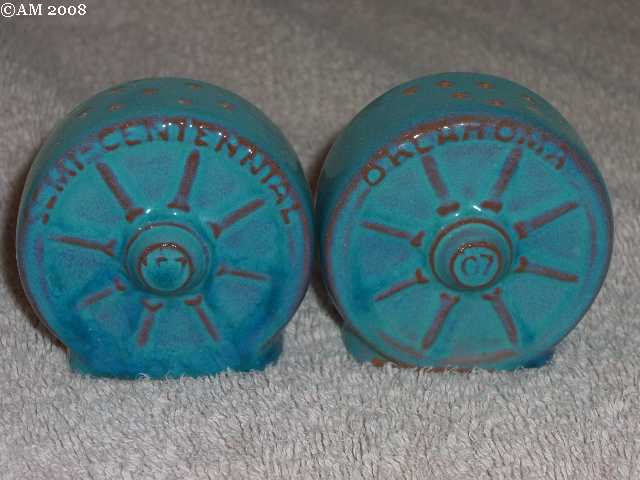 1957 Celebration Wagonwheels glazed turquoise